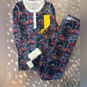 Kids roller Rabbit Pajamas with Christmas Forest Print